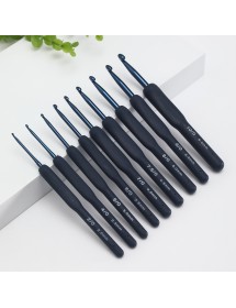 9PCS Navy Blue Knitting Crochet Hooks